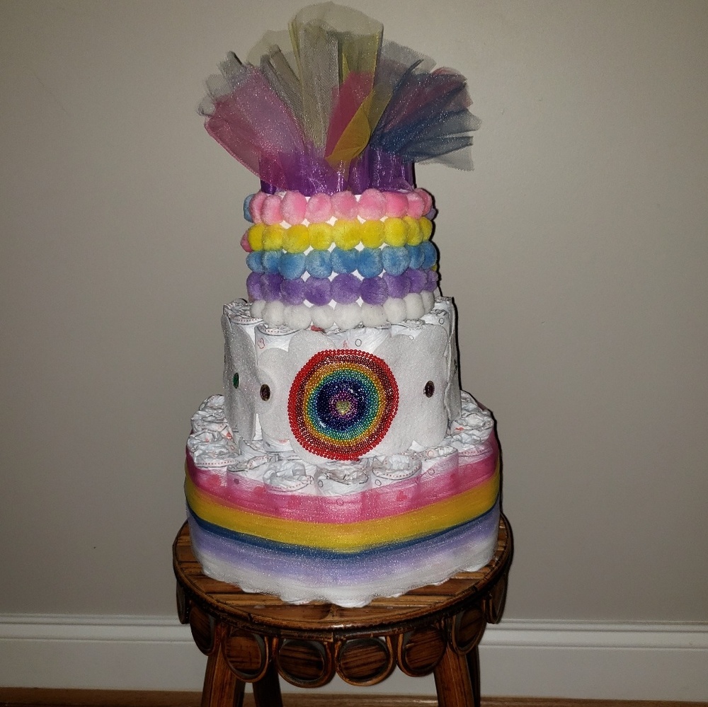 Diaper cake Rainbow Baby